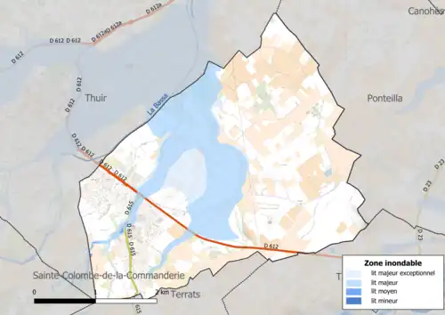 Carte des zones inondables.