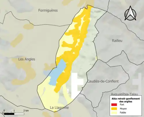 Carte des zones d'aléa retrait-gonflement des argiles.
