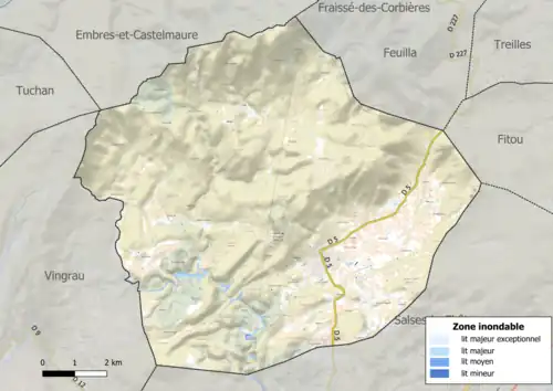 Carte des zones inondables.