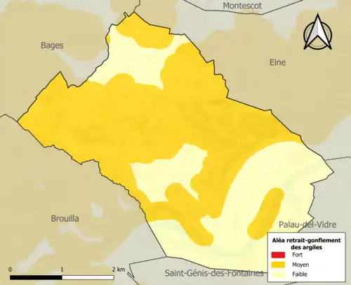 Carte des zones d'aléa retrait-gonflement des argiles.