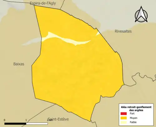 Carte des zones d'aléa retrait-gonflement des argiles.