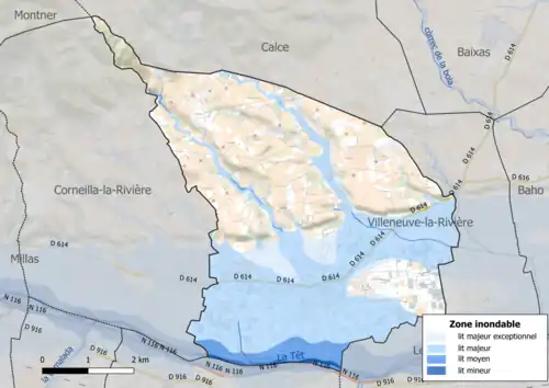 Carte des zones inondables.