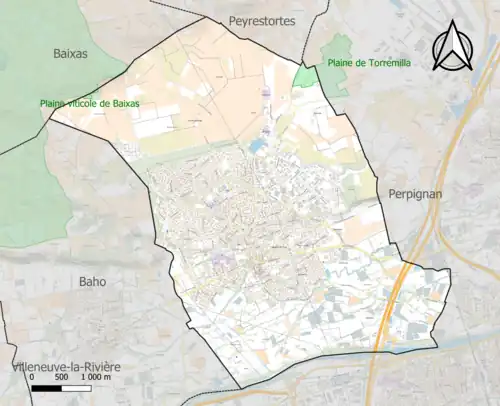 Carte de la ZNIEFF de type 1 sur la commune.