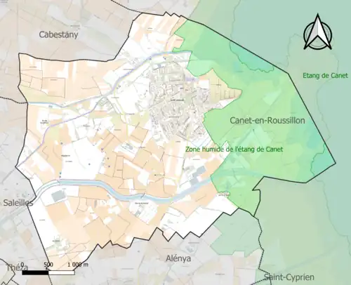 Carte des ZNIEFF de type 1 sur la commune.