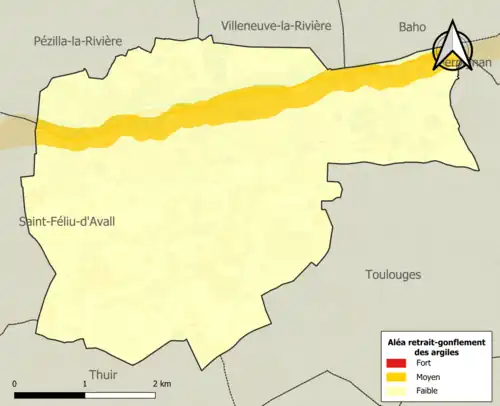 Carte des zones d'aléa retrait-gonflement des argiles.