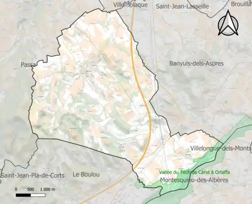 Carte de la ZNIEFF de type 1 sur la commune.
