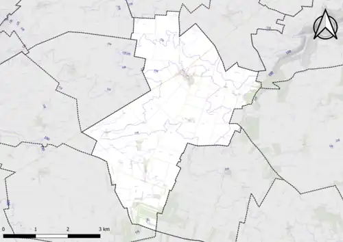 Carte montrant en couleurs le relief d'une commune