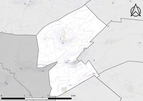 Carte montrant en couleurs le relief d'une commune