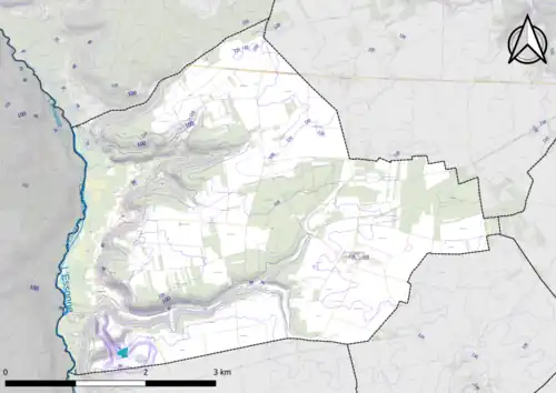 Carte montrant en couleurs le relief d'une commune