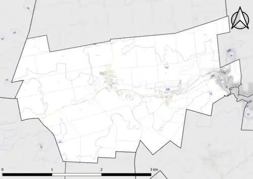 Carte montrant en couleurs le relief d'une commune