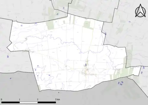 Carte montrant en couleurs le relief d'une commune