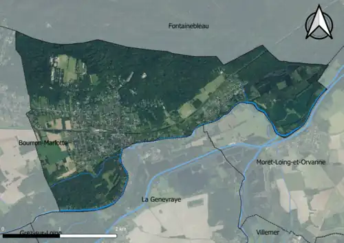 Carte orhophotogrammétrique de la commune.