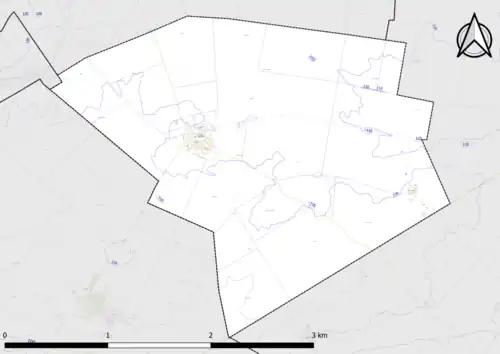 Carte montrant en couleurs le relief d'une commune