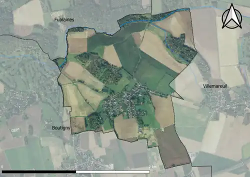 Carte orthophotogrammétrique de la commune.