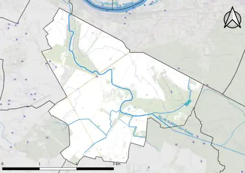 Carte montrant en couleurs le relief d'une commune