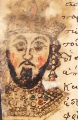 Le portrait d'un homme dans un manuscrit