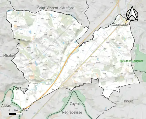 Carte de la ZNIEFF de type 1 sur la commune.