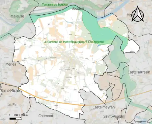 Carte de la ZNIEFF de type 1 sur la commune.