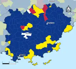 Candidat arrivé en tête au 1er tour par commune. Emmanuel MacronMarine Le PenJean-Luc MélenchonDeux à égalité
