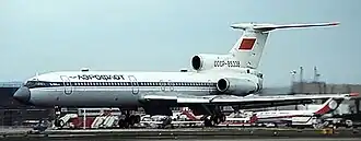 CCCP-85338, le Tupolev Tu-154 d'Aeroflot impliqué dans l'accident.