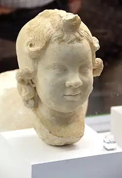 Tête d'Harpocrate. Marbre, IIe siècle de notre ère.