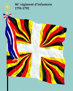 Drapeau du 86e régiment d'infanterie de ligne de 1791 à 1793