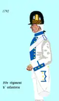 Uniforme du 89e&nbsp;régiment d'infanterie en 1792.