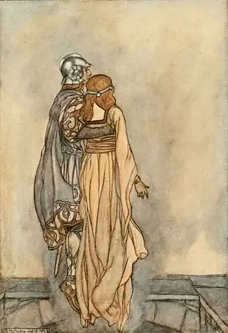 Étain et Midir, illustration par Stephen Reid en 1910.