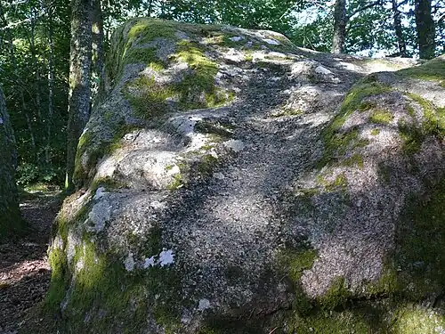 La pierre no&nbsp;1 avec formes de marches à gauche.