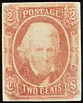 Timbre de 2¢ d'Andrew Jackson.