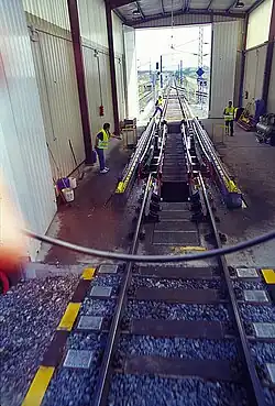Une installation de modification d'écartement d'essieux, à Lérida.