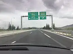 La A1 près de Evangelismós&nbsp;(en).