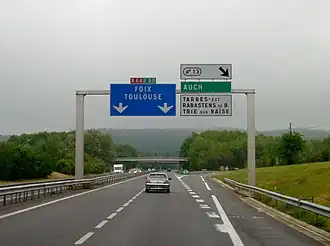 La E80 près de Tarbes en France.