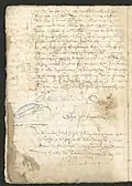 Prix-fait par noble Pierre Olphi dit Galhard à Me Bernard dit Fazy pour la construction du château de Montmorin, 1577 (minutes de Me Sochon, AD05).