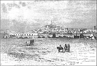 Vue de la ville de Ghardaïa au XIXe&nbsp;siècle.