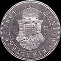 Pièce de 1 Ft, type 1887, légende en hongrois (revers).