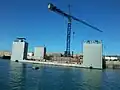 Construction de caissons flottants pour le port en 2015