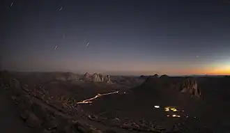 Coucher du soleil au parc culturel de l'Ahaggar.