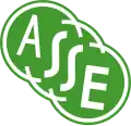 Lettres « ASSE » en biais entourées d'une forme de trois ronds superposés