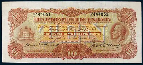 Billet de banque, Australie, 1925.