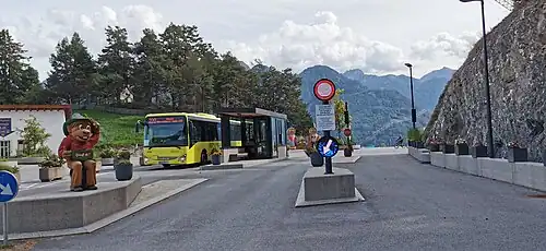 Point de contrôle à l'entrée de Serfaus.