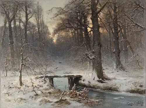 Een januari-avond in het Haagse bos (Une soirée de janvier dans la forêt de la Haye), 1875.
