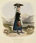 Costume féminin du XIXe&nbsp;siècle.