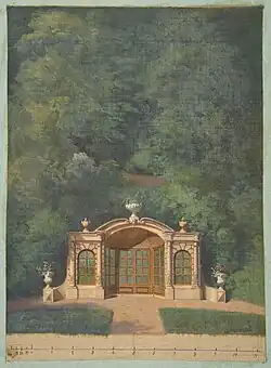 Un pavillon de jardin dans un paysage forestier, avec Jules Lachaise, n. d. (Metropolitan Museum of Art).