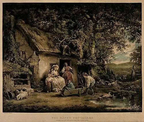10. Joe Grozar d'après George Morland, The happy cottagers, 1793.