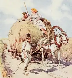 Les foins en Russie vers 1913. Un jour d'été à la campagne de Frédéric de Haenen.