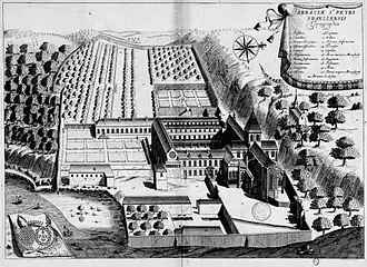 &nbsp;Représentation de l'abbaye datant du XVIIe&nbsp;siècle.