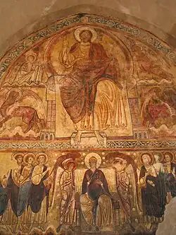 Fresque du réfectoire de l'abbaye (XIIe&nbsp;siècle).