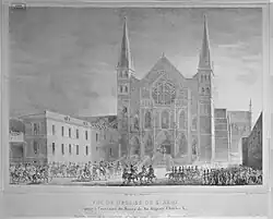 façade de l'abbaye au XIXe&nbsp;siècle.