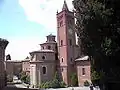 Chevet de l'église de l'abbaye territoriale Santa Maria de Monte Oliveto Maggiore.